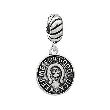 - Keep Me For Good Luck Horse Shoe Design Charm Bead for Most European Snake Chain Bracelet