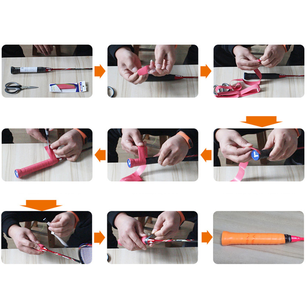 ZPAQI 60Pcs Tennis Racket Overgrip Anti-skid Tape Wraps Fishing Rod Non-Slip Sweatband