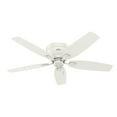 thumbnail image 6 of Hunter 52 inch Indoor Ceiling Fan with LED Light - White Ceiling Fan with Pull Chain, For Bedroom, Living Room, or Kitchen, Low Profile Mount, No Remote, 5 Blades - Kenbridge 53378, Fresh White, 6 of 16
