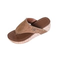 thumbnail image 5 of Xucatan Women's Cork Wedge Slippers, Breathable Perforated Thong Sandals with Adjustable Strap, Cushioned Platform House Shoes Gift, 5 of 9