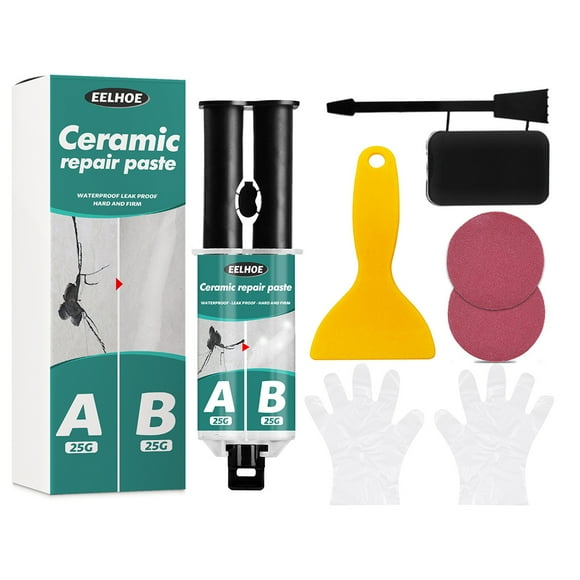 Peggybuy 1 Set Tile Repairing Paste Waterproof Bathroom Bathtub Floor Adhesive Glue Kit
