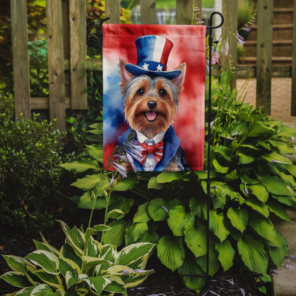 Silky Terrier Patriotic Garden Flag 11.25 in x 15.5 in