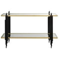 thumbnail image 3 of Uttermost Empire Contemporary Iron Metal/Glass Console Table in Gold/Clear, 3 of 6
