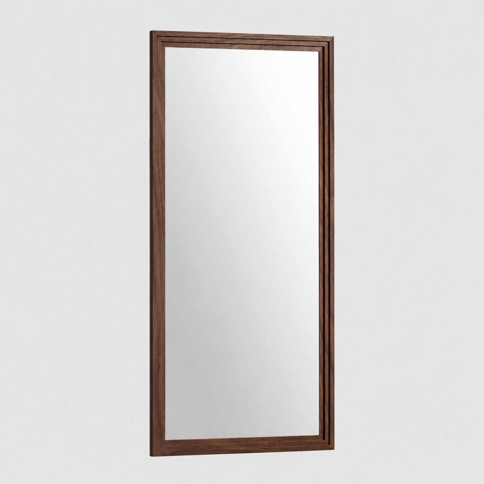 AUROMIR 30"x 71" Classic Paulownia Wood Framed Rectangle Full Length Mirror, Brown