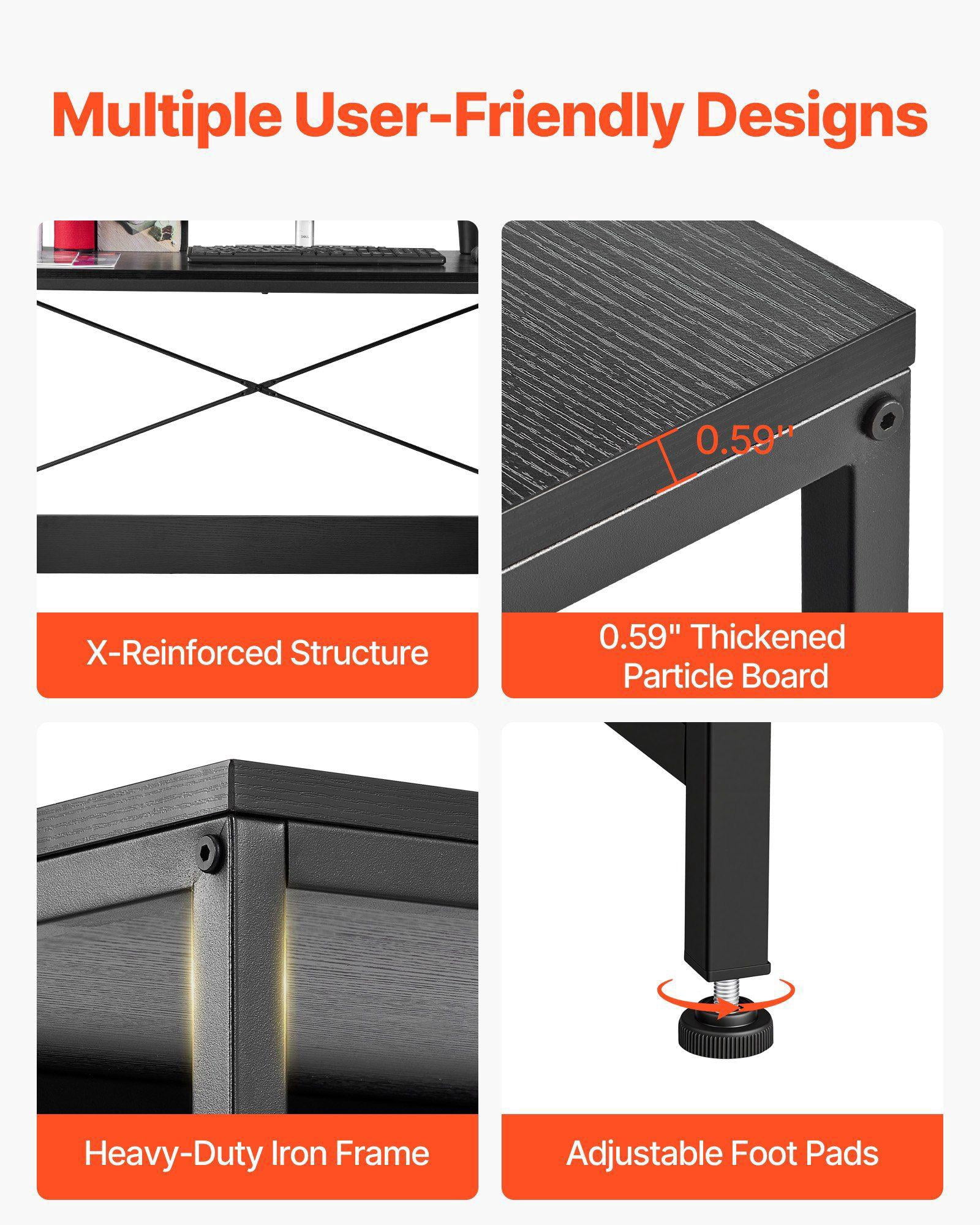 L Shaped Computer Desk 59 Inch Reversible Corner Gaming Desk with Drawers Storage Shelves Modern PC Table Sturdy Workstation for Home Office Easy Assembly
