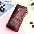 thumbnail image 4 of Women Wallet Zipper Replacement Coin Wallet Money Girl Pocket Rectangular Card Holder Photo Folder Cash Compartment Purse Birthday Gift Black, 4 of 9