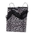 thumbnail image 1 of Blusa sin mangas con encaje y estampado de leopardo para mujer, top corto tipo camisola, ropa de club METRO, 1 of 4