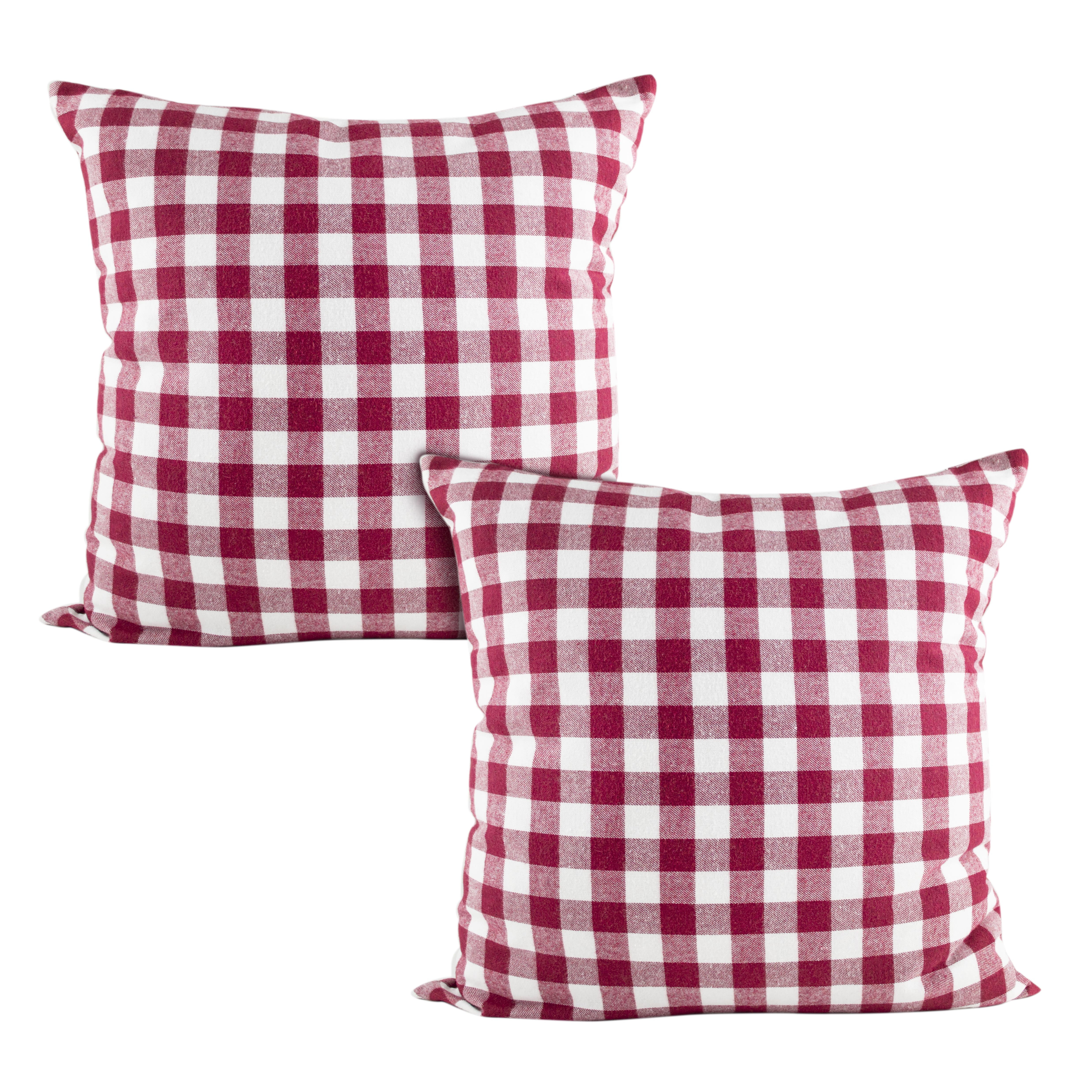 Black and Red Plaid /16" x 16" or 18"x18"/Cotton Accent Pillow Cover