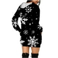 thumbnail image 4 of Wancir Christmas Women's Hooded Sweatshirt Drawstring Lightweight Long Sleeve Pullover Hoodie Dress, 4 of 6