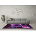 thumbnail image 3 of Ahgly Company Indoor Square Oriental Purple Modern Area Rugs, 7' Square, 3 of 4
