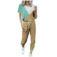 thumbnail image 2 of UPPADA 2 Pcs Set for Women Lounge Sets Two Piece Pajama Set Long Sleeve Crewneck Jogger Drawstring Waist Outfits and Sweatpants Tracksuit with Pockets Light Blue,XXXL, 2 of 4