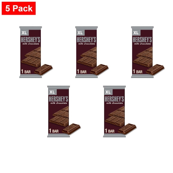HERSHEYS Milk Chocolate XL Candy Bar 4.4 oz - 5 Pack