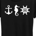 thumbnail image 3 of Instant Message - Nautical Symbols - Women's Short Sleeve Graphic T-Shirt, 3 of 5