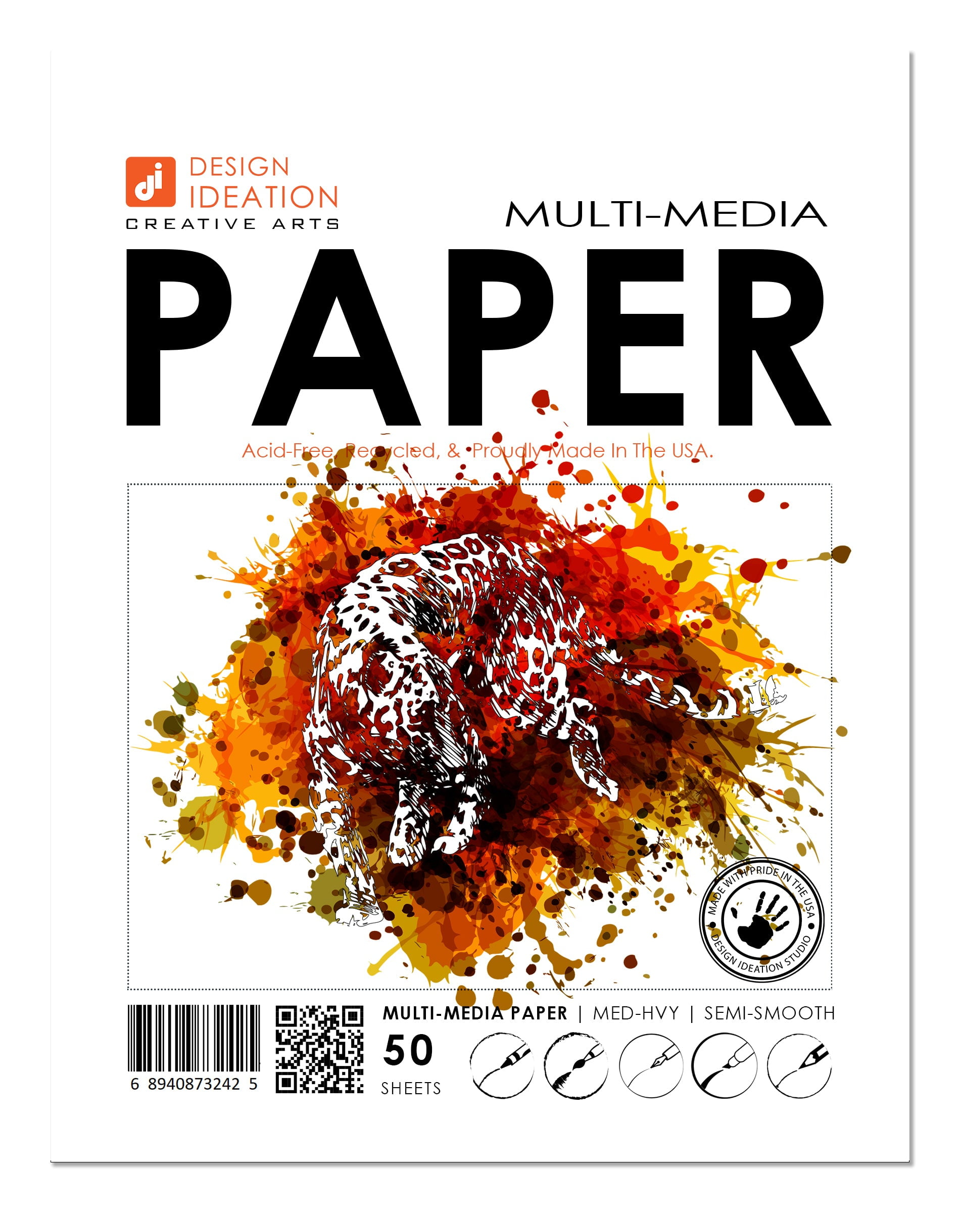 MULTI MEDIA Paper : Premium Sketch Paper. Loose Sheet Pack. (8.5" x 11") (100 Sheets)