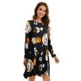 thumbnail image 5 of CRAYNER Casual Womens Halloween Dresses, Long Sleeve Loose Fits T Shirt Dress Crew Neck A-line Flowy Swing Dress with Pockets, L, 5 of 8