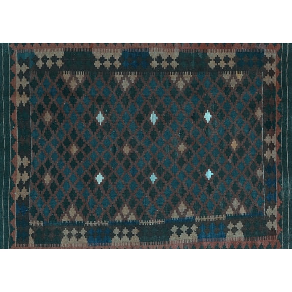 Ahgly Company Indoor Rectangle Southwestern Light Blue Country Area Rugs, 5' x 8'
