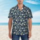 thumbnail image 2 of Balery Daisy Floral B Camisas hawaianas de manga corta para hombre, camisas playeras de corte holgado, camisas de vacaciones con botones,Large, 2 of 7