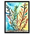 thumbnail image 1 of Seaweed Sea Floor Folk Art Art Print Framed Poster Wall Decor 12x16 inch, 1 of 5