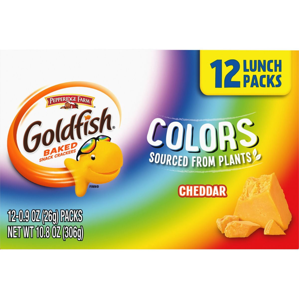 Goldfish Colors Cheddar Crackers Snack Pack - 0.9oz/12ct - Pack of 2