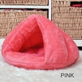 thumbnail image 2 of TheFound Nid en Peluche pour Animal Forme Triangle Couleur Unie Doux Chien Chat Lit de Couchage, 2 of 5