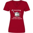 thumbnail image 3 of Inktastic Warning Sometimes I Wet My Plants Gardening Humor Women's V-Neck T-Shirt, 3 of 5