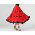 thumbnail image 5 of Whitewed Sash Trimmed Mesh Ballroom Skirt Latin Dance Practice Performance Circle, 5 of 5