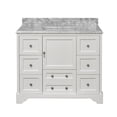 thumbnail image 3 of Madison 42" Bathroom Vanity with White Cabinet and Carrara Marble Top, 3 of 6