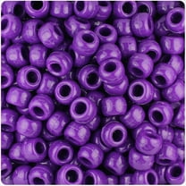 BeadTin Plum Neon Bright 9mm Barrel Pony Beads (500pc)