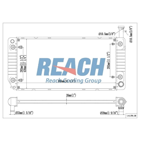 REACH 41-2791 Radiator for Van 2004-2005, Automotive Radiator Replacement Part