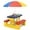 Multicolor, variant on Costway 4 Seat Kids Picnic Table with Umbrella Garden Children Bench Outdoor PP