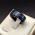 thumbnail image 5 of GY Black Gold Plated Turquoise Ring 8mm Tungsten Carbide Ring for Men Wedding Band Man Ring, 5 of 6