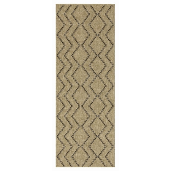 2ft7in x 7ft3in Indoor/Outdoor Area Rug,Hallway Runner Geometric Mat,Easy Clean