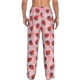 thumbnail image 2 of Bixox Men's Strawberries Patterned Pajama Pants with Pockets Lounge Clothes for Home, 2 of 5