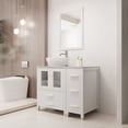 thumbnail image 2 of walsport 12 Inch Narrow Bathroom Storage Cabinet with 3 Drawers for Bathroom Vanity Side Extension Freestanding Vanity Cabinet Base with Tempered Glass Top White, 2 of 6