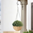 thumbnail image 4 of Faux Rattan Round Hanging Planter Basket, Woven Flower Pot Available In Beige Coffee Black, Lightweight Hanging Vase for Balcony Green Plants, Potted Ivy and Indoor Window Floral Decor, 4 of 7