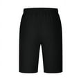 thumbnail image 3 of SDNall Men Casual Solid Pocket Elastic Waist Straight Half Shorts Pants Sport Pants, 3 of 9