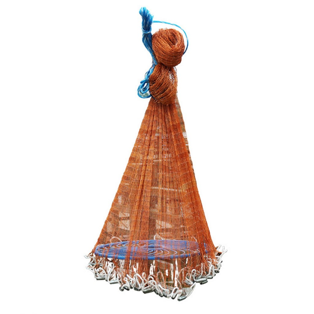 Aluminum Ring Monofilament Thread Throwing Net Saltwater Fishing Throw