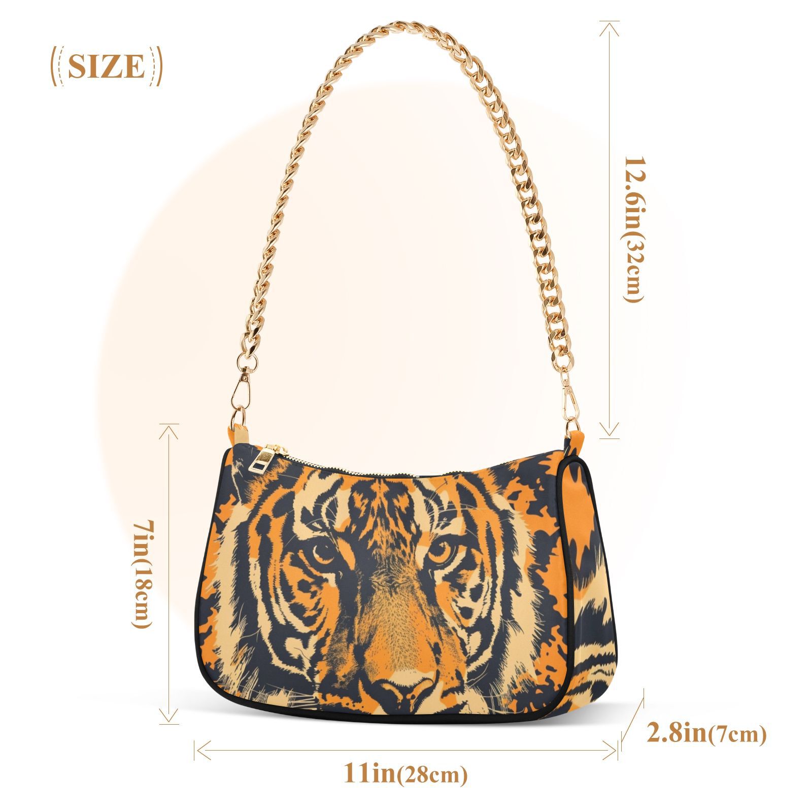 Tiger Or FaceWomen Small Shoulder Bag Crossbody Tote Hobo Bags Purse Clutch Handbags with Chain Strap for Women