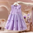 thumbnail image 2 of JoyHoop Little Girls Peter Pan Collar Dress Easter Spring Summer Cotton Sleeveless Sundress, 2 of 3