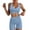 Blue, variant on Baqcunre Workout Sets for Women Workout Sport Sets 2 Piece Ribbed Vest Tank High Waist Shorts Yoga Outfits Womens Fashion Outfits for Women Two Piece Sets for Women Womens Clothes Black L