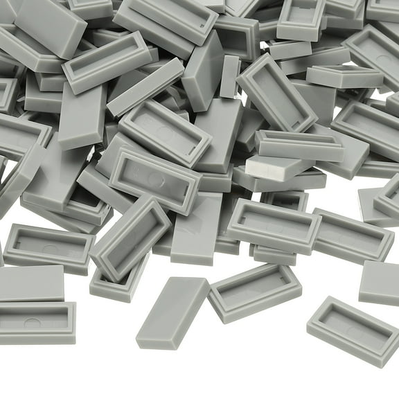 555 Pcs Flat Blocks Bulk, 1x2 Square Light Gray Classic Tiles Smooth Surface Mini Building Blocks Accessories Compatible Bricks Kits for Building Floor Walls Mosaic Pixel Arts