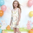 thumbnail image 6 of ATOGUTA Girls' Dresses Casual Summer Spaghetti Straps Easter Romper Dresses with Pockets for Kid Size 3T-10. Multicolor, 6 of 6