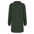 thumbnail image 6 of SMihono Fashion Womens Long Sleeve Lapel Collared V Neck Sweatshirt Dress Loose Fit Solid Color Mini Dresses Fashion Spring 2025 Army Green 4, 6 of 7