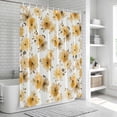 thumbnail image 6 of Yellow Spring Floral Bathroom Shower Curtains with 12 Hooks Waterproof Shower Curtain for Stalls and Bathtubs Elegant Flowers Summer Botanical Decorative Bathroom Privacy Curtain 72x72 Inches, 6 of 9