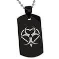 thumbnail image 1 of Stainless Steel Biohazard Love Heart Engraved Dog Tag Pendant Necklace, 1 of 1