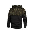 thumbnail image 5 of Grianlook Mens Casual Hoodies Sweatshirt Camo Print Color Block Jogger Tops Camouflage Hooded Pullover with Pockets Black XL, 5 of 7