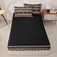 thumbnail image 4 of Homewish Exotic Style Aztec Zipper Full Size Comforter Sets with Fitted Sheet and 2 Pillowcases,Oriental Geometric Art Zipper Bedding Set,Black Reversible,4 Pieces, 4 of 7