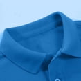 thumbnail image 3 of Polo Shirts for Children Short Sleeve Collared Shirt Loose Fit 2 Buttons Golf Tshirts Casual Versatile Summer Top for Unisex Dark Blue 120, 3 of 6
