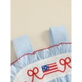 thumbnail image 6 of Okbabeha 4th Of July Baby Girl Outfits Newborn Patriotic Fourth Of July Romper Casual American Flag Print Strap Sleeveless Jumpsuit Independence Day Summer Clothes, 6 of 8