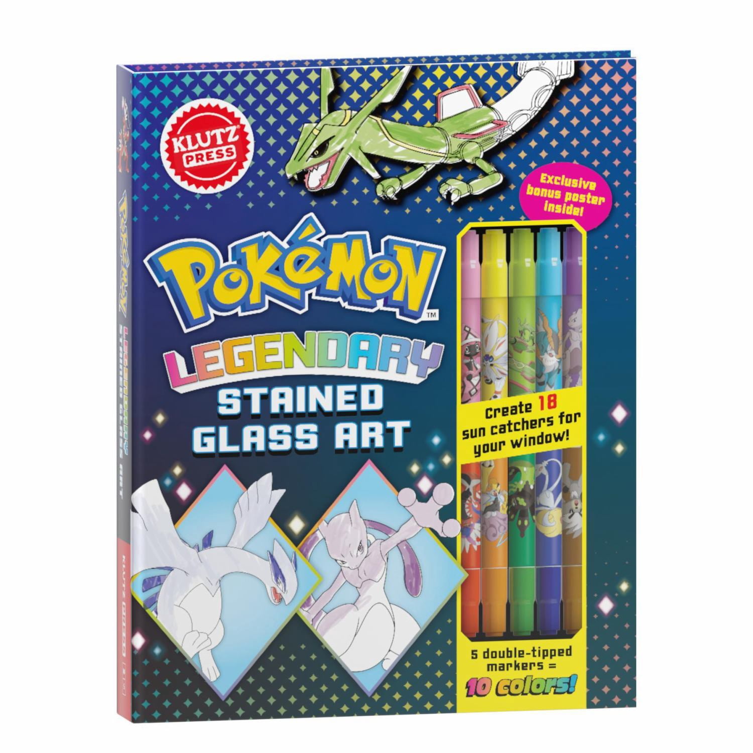 Pokemon Kids Stained Glass Art Craft Set: Coloring Pages with